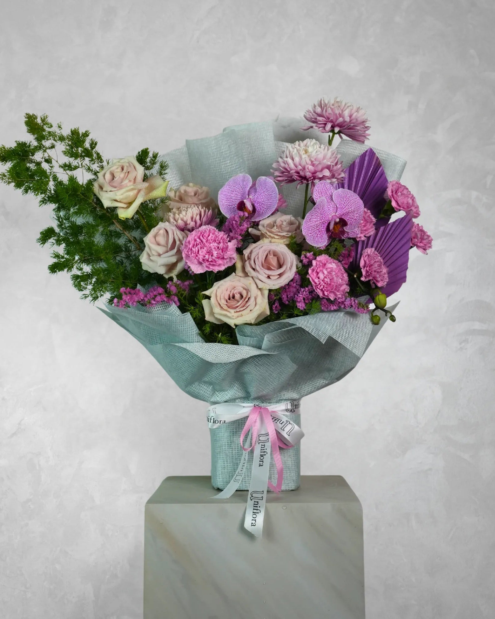 Blush Breeze, pink roses bouquet, from Uniflora Dubai