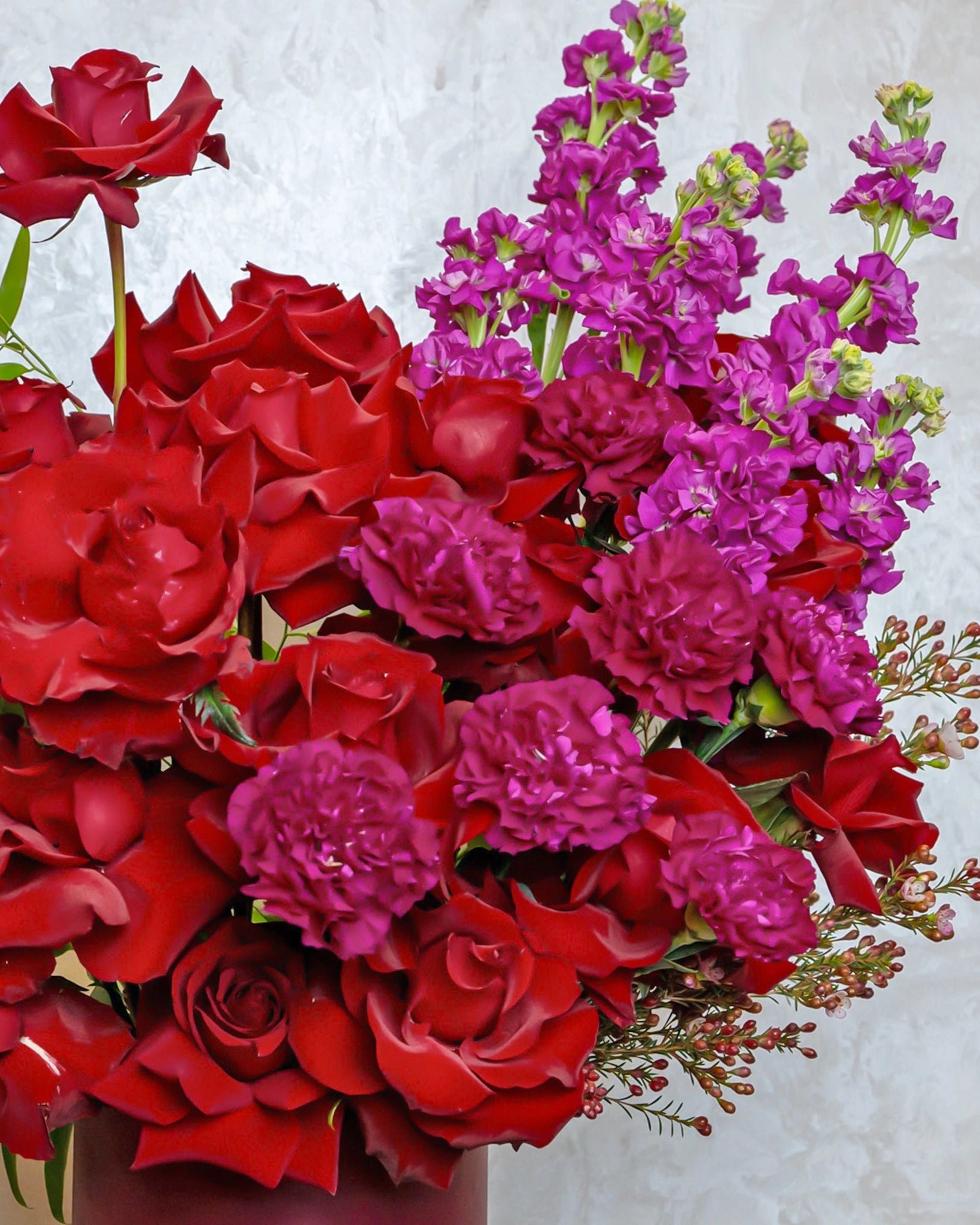 Crimson, red roses bouquet, from Uniflora Dubai (alternate view)
