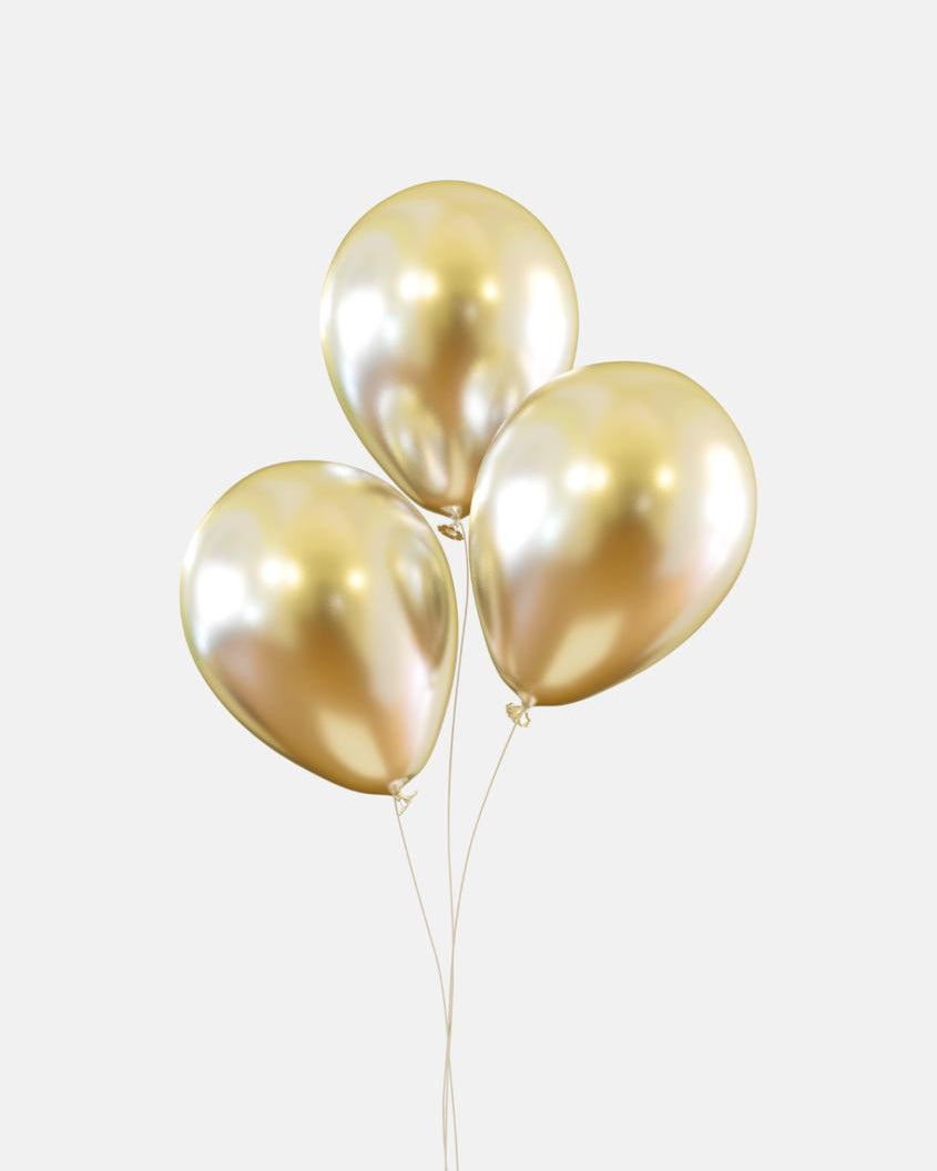 Gold Helium Balloon - Set of 3 - Uniflora