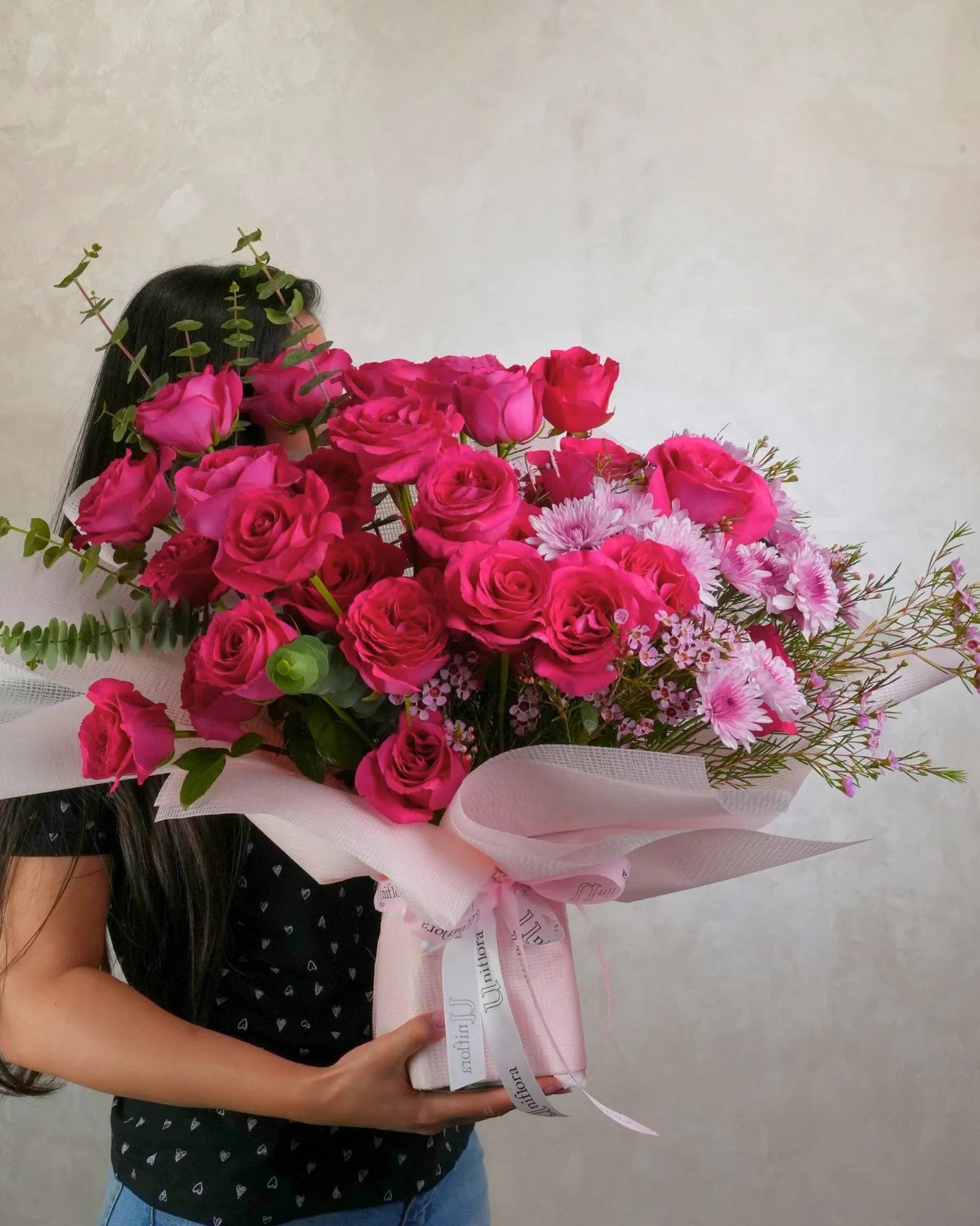 Ruby Smitten Roses, red roses bouquet, from Uniflora Dubai