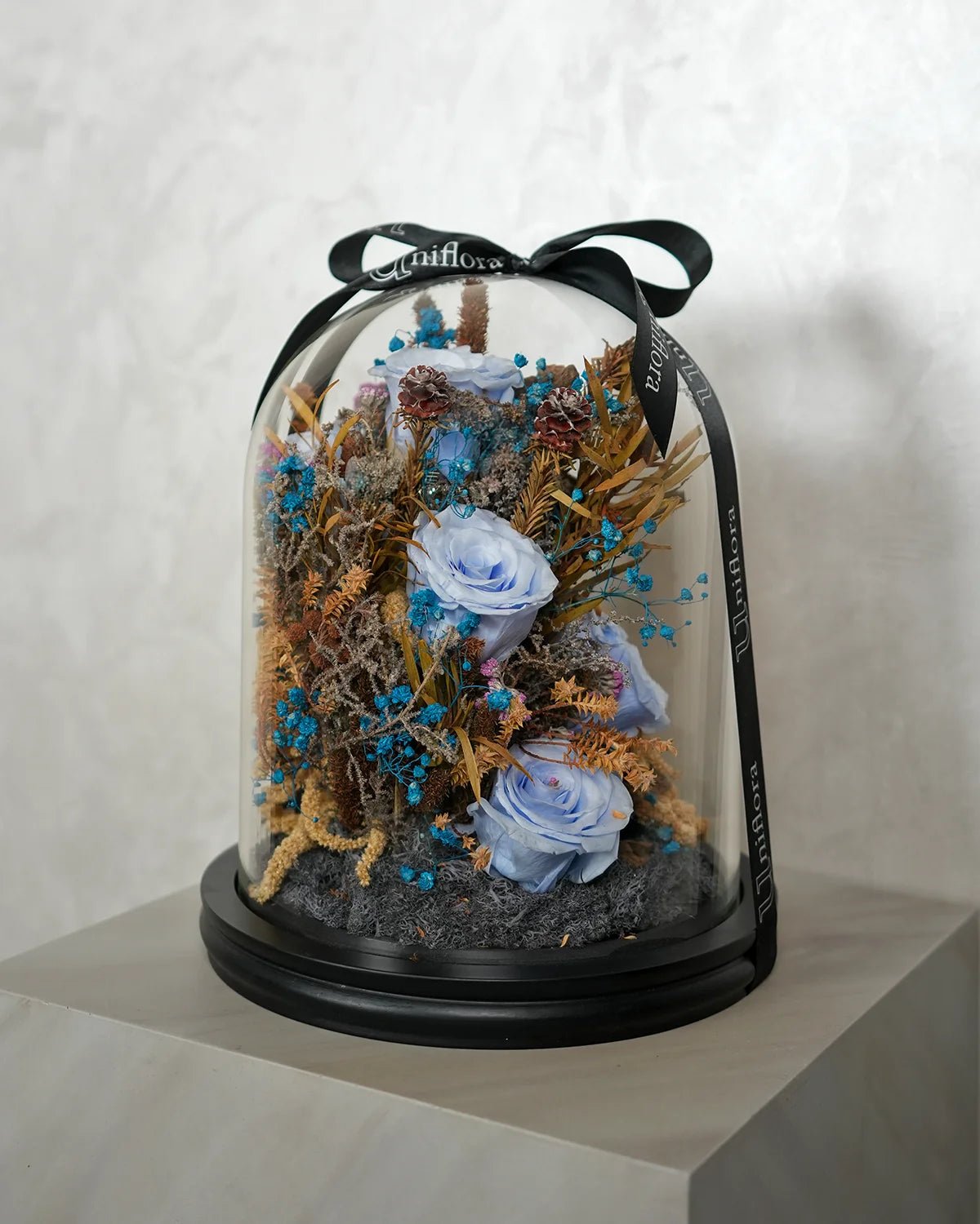 Sea Blue Infinity Rose Dome - Uniflora