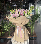 Pink and White Lily Bouquet - Uniflora