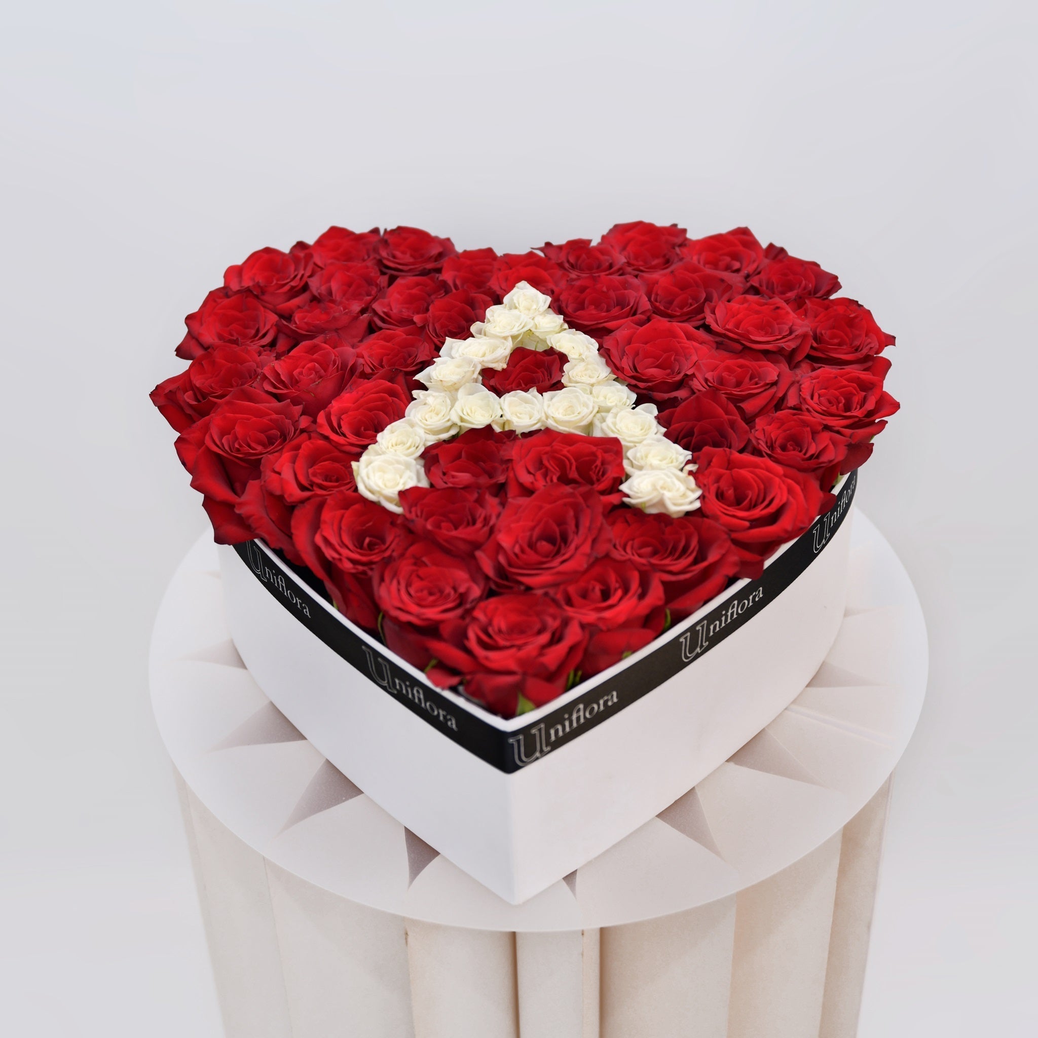 Roses Heart Box With Letter - Uniflora