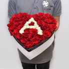 Roses Heart Box With Letter - Uniflora