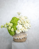 White Rose and Hydrangea Basket - Uniflora